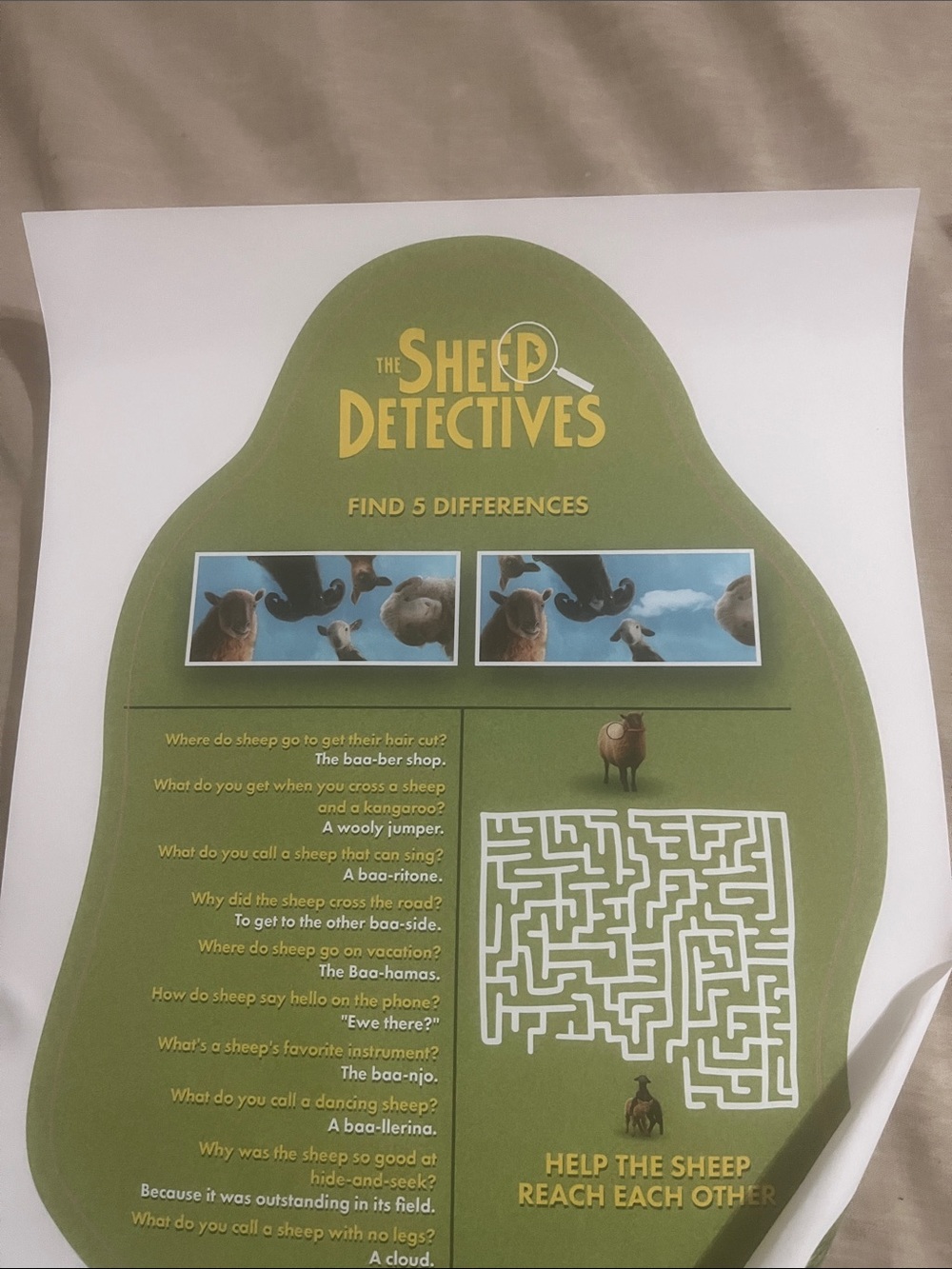 Sheep Detectives BUNDLE Movie Poster, Ticket, mini sheet 2026 Hugh Stewart new - Picture 5 of 8